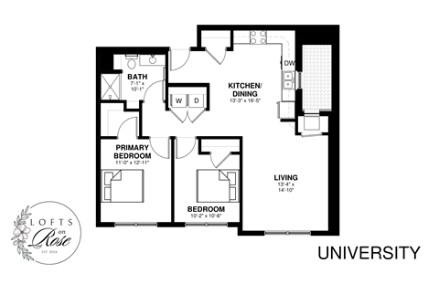 a floor plan of a house with a bedroom and a living room
